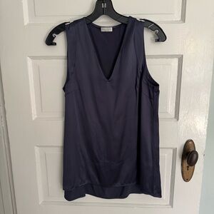 Brunello Cucinelli Navy Silk Top
